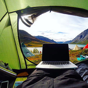 MacBook Pro on person's lap thumbnail
