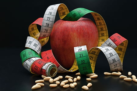 red apple fruit with measuring tape thumbnail