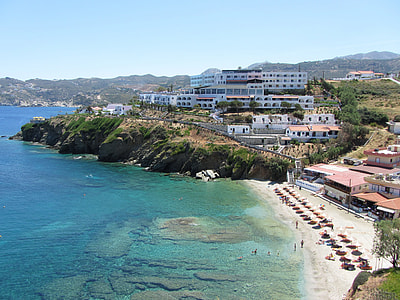 aerial photography of people on white sand beach thumbnail