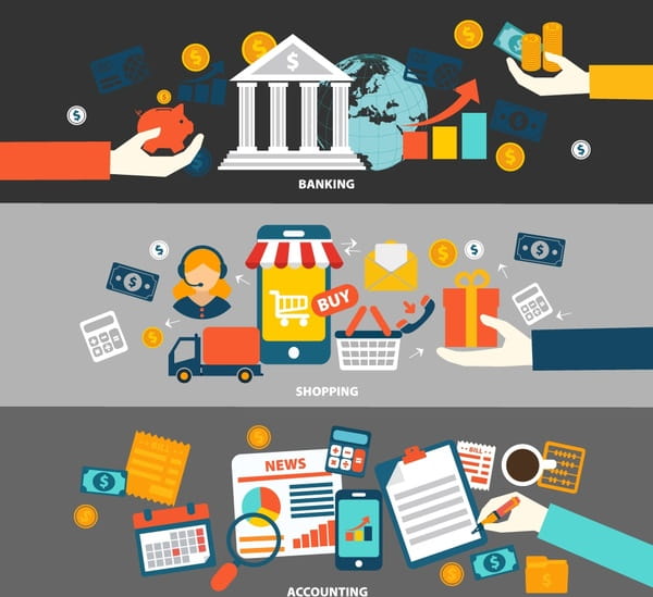 Credit Card Promotion Banner Machine Icon Flat Design Ai Eps File