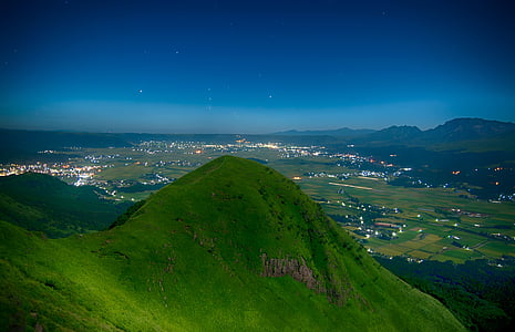 green mountain at nighttime illustration thumbnail