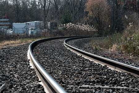 Delaware and Hudson railway tracks near the crossing in Glenville, New York, near the Mohonk River. thumbnail