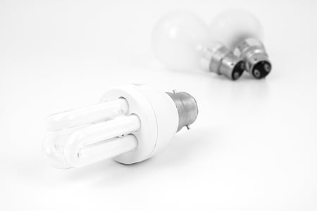 selective focus photography of white CFL bulb thumbnail