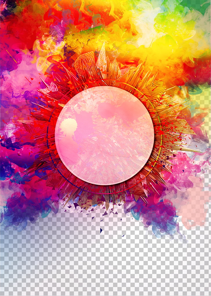 Rendering, Color smoke background, round multicolored PNG clipart