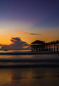 Photography of a Dock During Sunset thumbnail