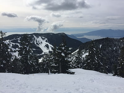 High Altitude View of Snowy Mountain during Daytime thumbnail