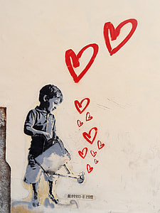 boy holding watering can pouring hearts illustration thumbnail