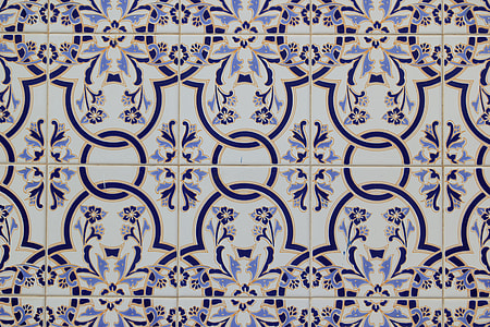 white-purple-and-blue floral tiles thumbnail