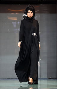 woman in black abaya dress thumbnail
