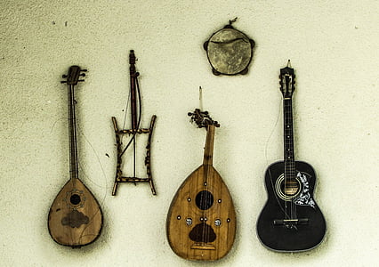 two brown baglamas and black ukulele thumbnail