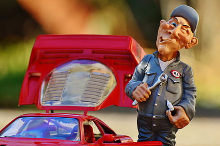 repair man repairing car cartoon illustration thumbnail
