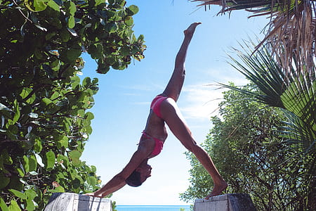 woman wearing pink bikini swimsuit thumbnail