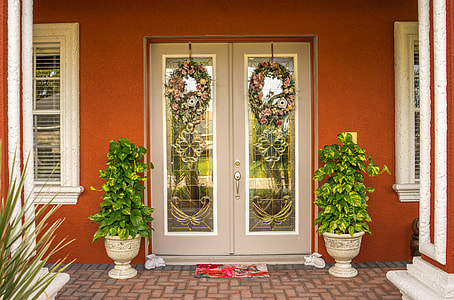 green leaved plants near house center door thumbnail