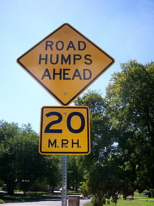 yellow Road Humps Ahead signage thumbnail