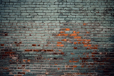 teal and brown brick wall thumbnail