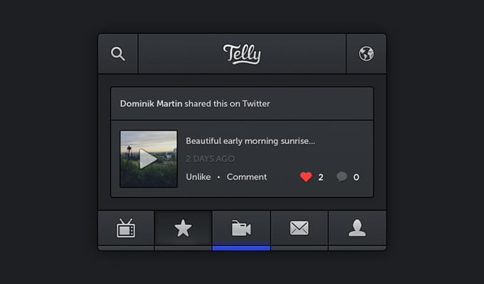 Telly iPhone App psd file