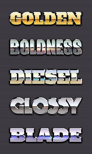 Chrome Reflection Text Styles Vol.2 psd file