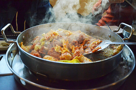 vegetables and meat dish on stainless steel wok thumbnail