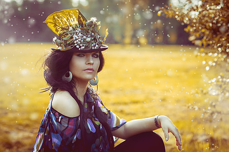 woman wearing headdress thumbnail