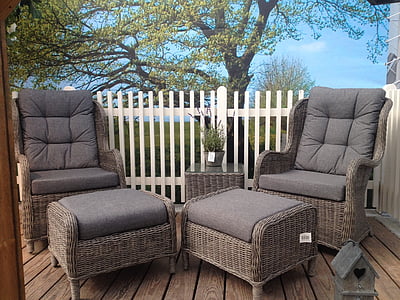 gray padded 4-piece patio set thumbnail