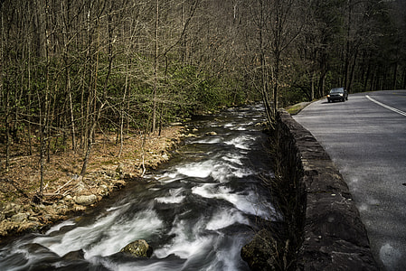 Downstream rapids in Great Smoky Mountains National Park, North Carolina thumbnail
