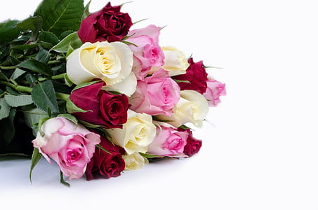 bouquet of pink and red rose flowers thumbnail