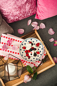 Summer berries with a sweet dessert on a plate in a drawer thumbnail