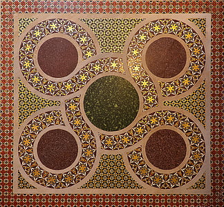 brown and yellow star print tile thumbnail