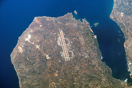 Aerial view of Chania International Airport in Greece thumbnail