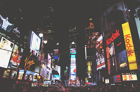 aerial photo of city during nightime thumbnail