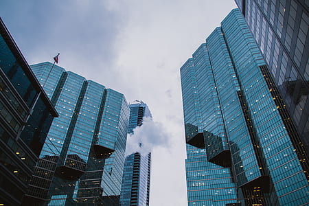 low angle photo of city's skyscrapers thumbnail