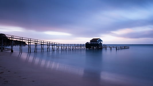 photography of beach during golden hour thumbnail