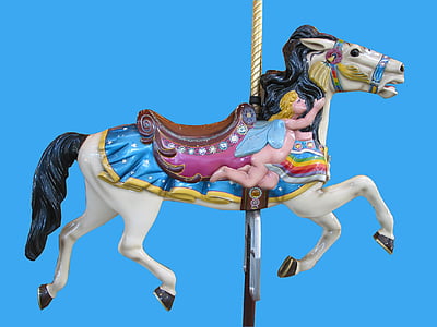 empty carousel horse thumbnail