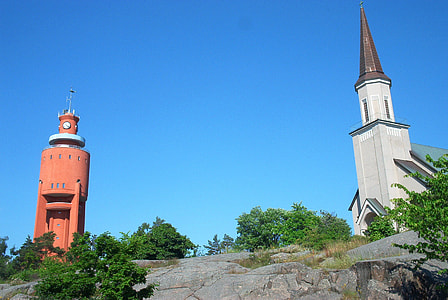 Water Tower and Church in Hanko, Finland thumbnail
