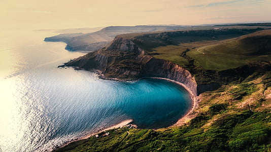 sea, landscape, mountains, nature thumbnail