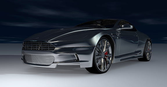 black Aston Martin sports coupe thumbnail