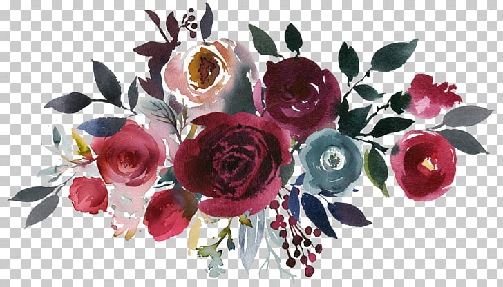 Cut flowers Gift Tote bag Shopping, Watercolor roses, red and green flowers PNG clipart