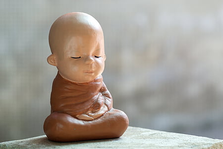 baby monk ceramic figurine thumbnail