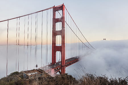 red golden gate bridge with fog during daytime thumbnail