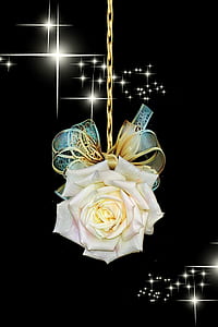 white rose with ribbon wallpaper thumbnail