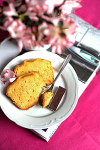 toasted bread on white plate thumbnail