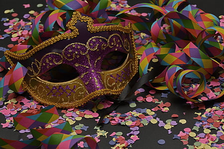 purple and yellow masquerade mask thumbnail