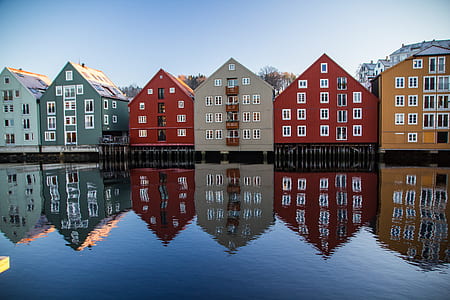 assorted-color houses photography thumbnail