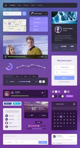 Flat UI Kit psd file