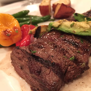 well done steak with vegetable thumbnail