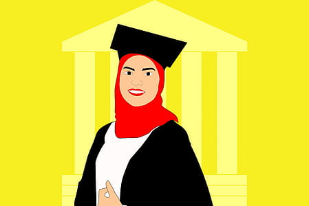 Illustration of graduate in cap and gown thumbnail