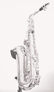 silver-colored saxophone thumbnail