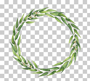 Wedding invitation Eucalyptus polyanthemos Wreath Watercolor painting Stock photography, Watercolor leaves, green and white floral wreath on blue background PNG clipart
