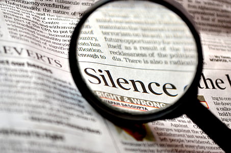magnifying glass showing silence word thumbnail