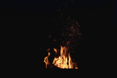 bonfire during night time thumbnail